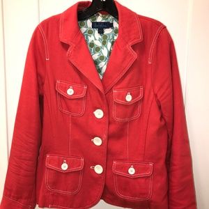 Boden Red/Coral Cotton Jacket / Blazer Size 10